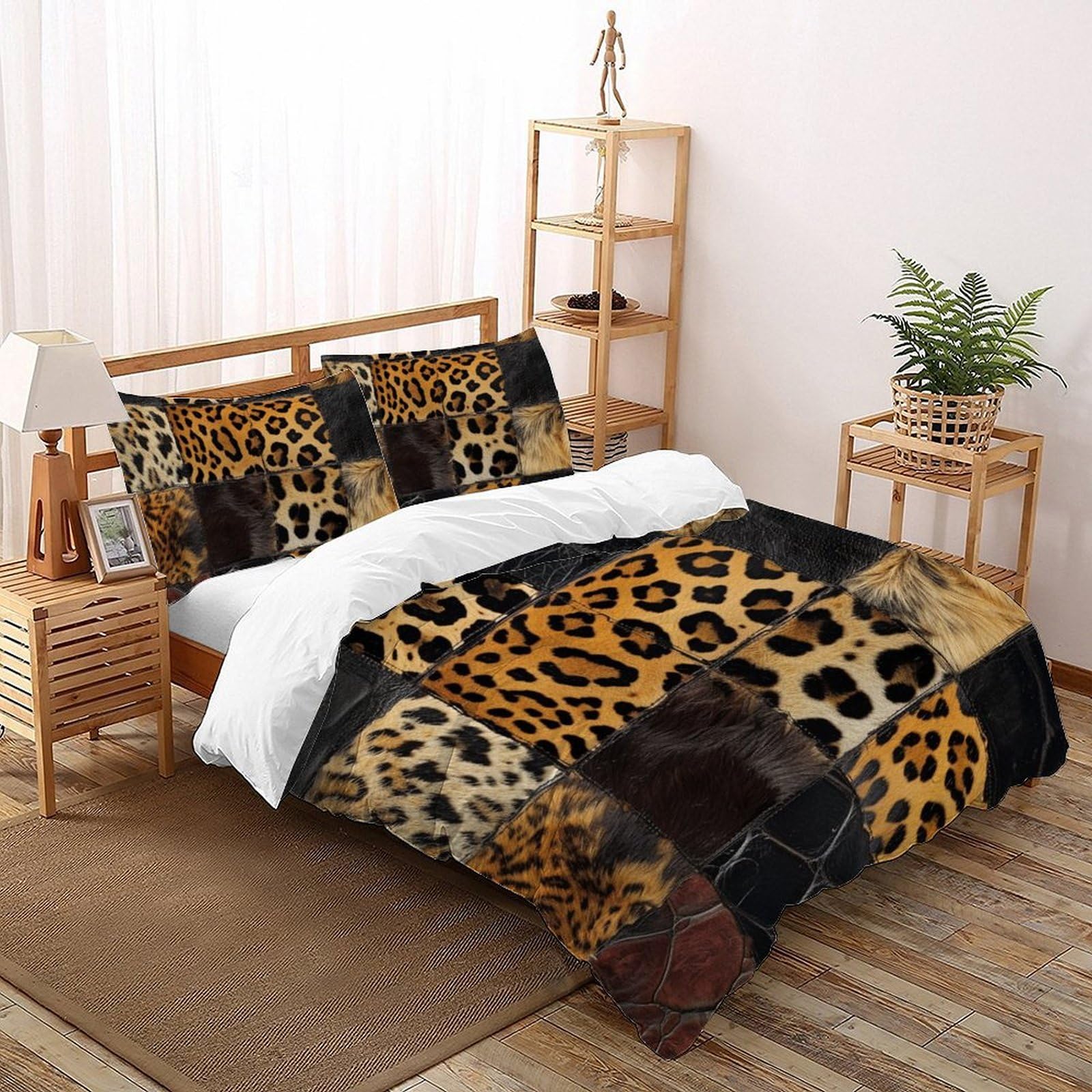 Parure housse de couette 3D animaux avec fermeture éclair pour lit enfant 200x200