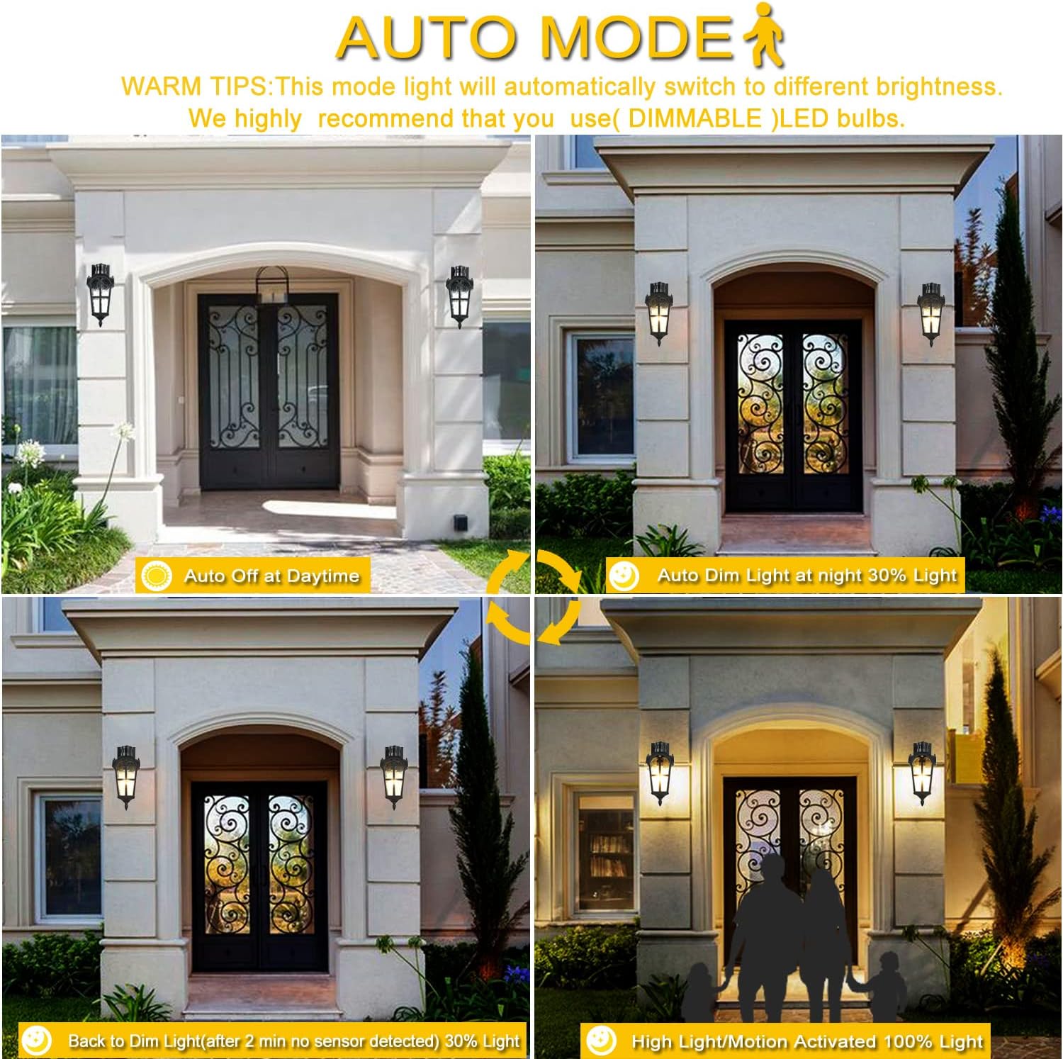 Dusk to Dawn Outdoor Lighting,Modern Motion Sensor Outdoor Lights,Waterproof Outdoor Wall Lights Exterior, 2 Packs Motion Sensor Light,Porch Lights, Light Fixture