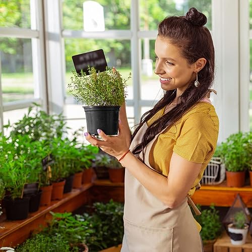 Miniatura 7 de Gerrii 1000 piezas de plantas de plástico de 4 pulgadas, maceta de vivero, macetas de inicio de semillas a granel, macetas de plástico para plantas