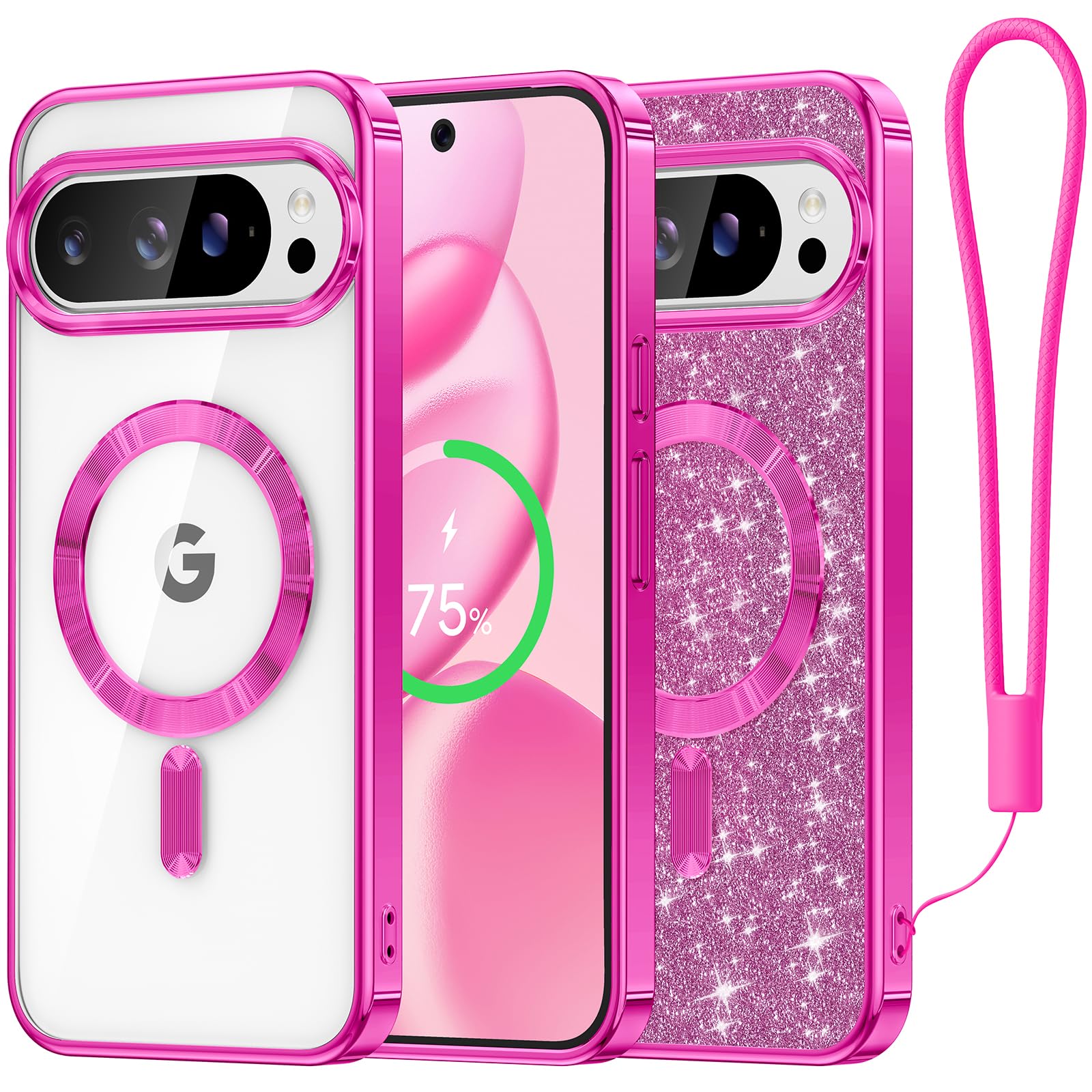 Coque Pixel 10 Pro XL antichoc transparente rose compatible MagSafe - 7