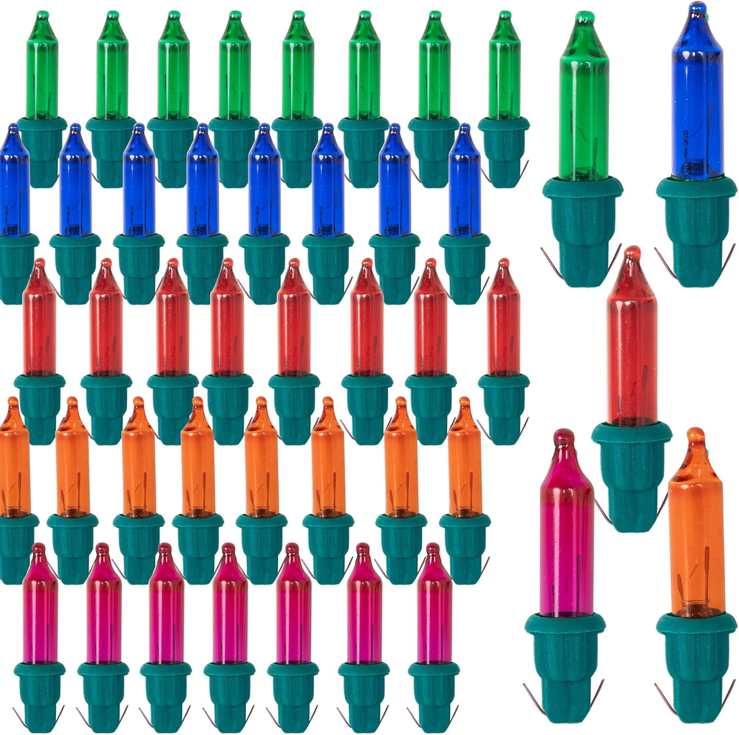 Dazzle Bright 120 Pcs Replacement Christmas Mini Light Bulbs, Multi