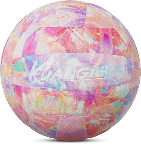 Kuangmi Pelota de voleibol suave, tamaño oficial 5, pelota recreativa para interiores y exteriores, pelota de juego de playa para principiantes,
