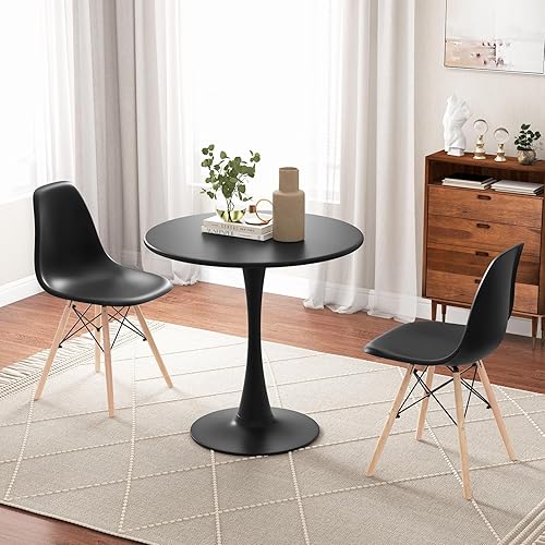 Miniatura 6 de Giantex Juego de mesa de comedor de 3 piezas para 2, juego de mesa de comedor de cocina compacto con mesa redonda de 32 pulgadas y sillas DSW, juego