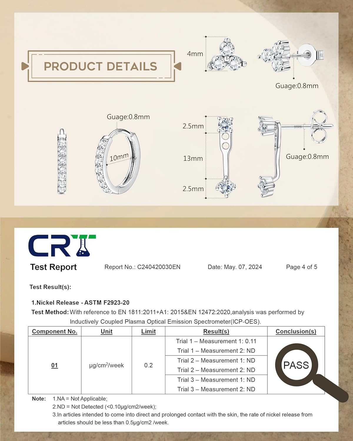 MILACOLATO 3Pairs 925 Sterling Silver Earrings for Women, 14K Gold Plated Small Huggie Hoop Earrings Sets for Multiple Piercing Hypoallergenic, CZ Cartilage Earrings Stacks Trendy Earrings Jewelry Gifts - Image 3