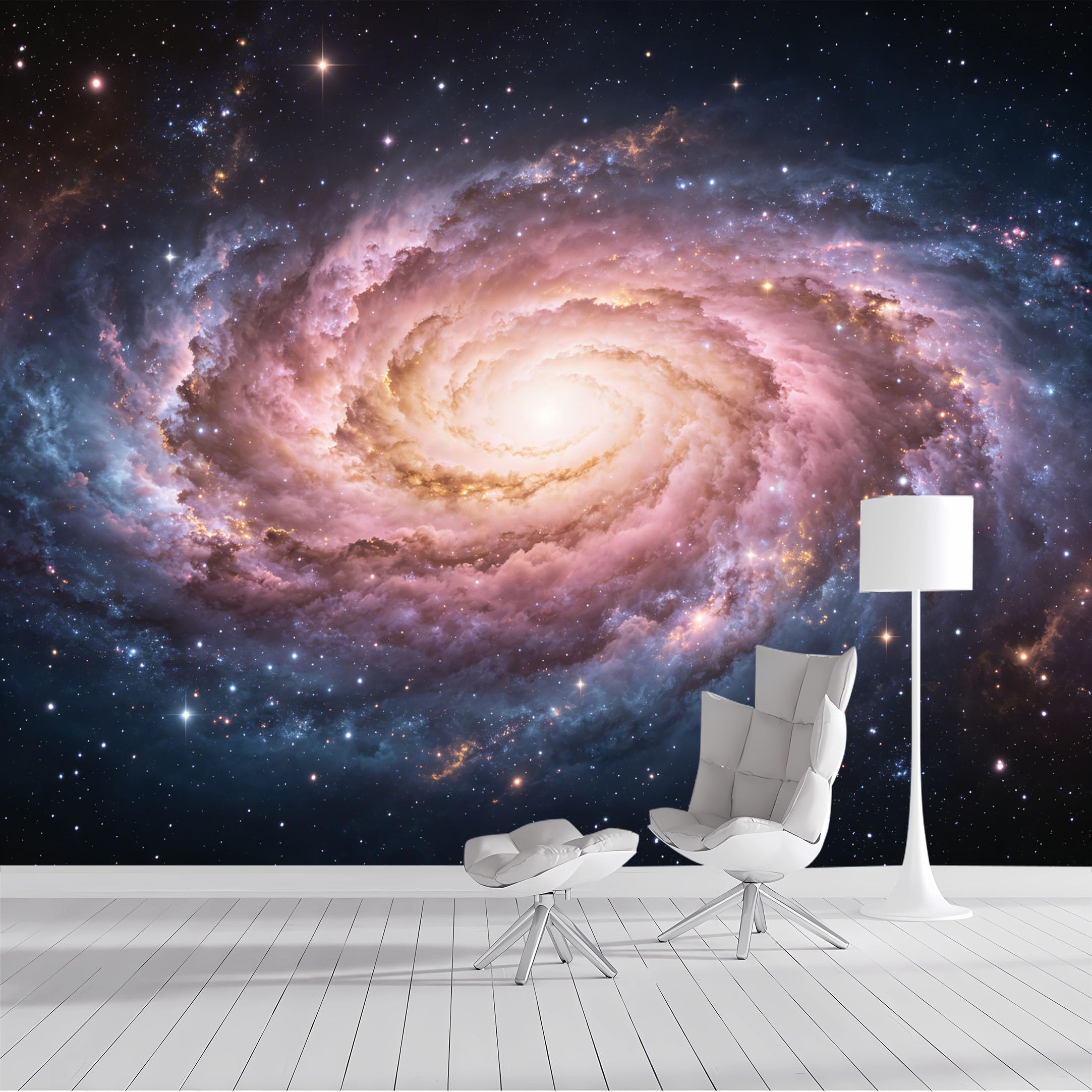 Custom Size Wall Mural Cosmic Nebula Galaxy Spiral Outer Space Celestial Starry Sky Panoramic 3D Effect SelfAdhesive Wall Fabric Removable Wallpaper for Living Room Bedroom Bathroom