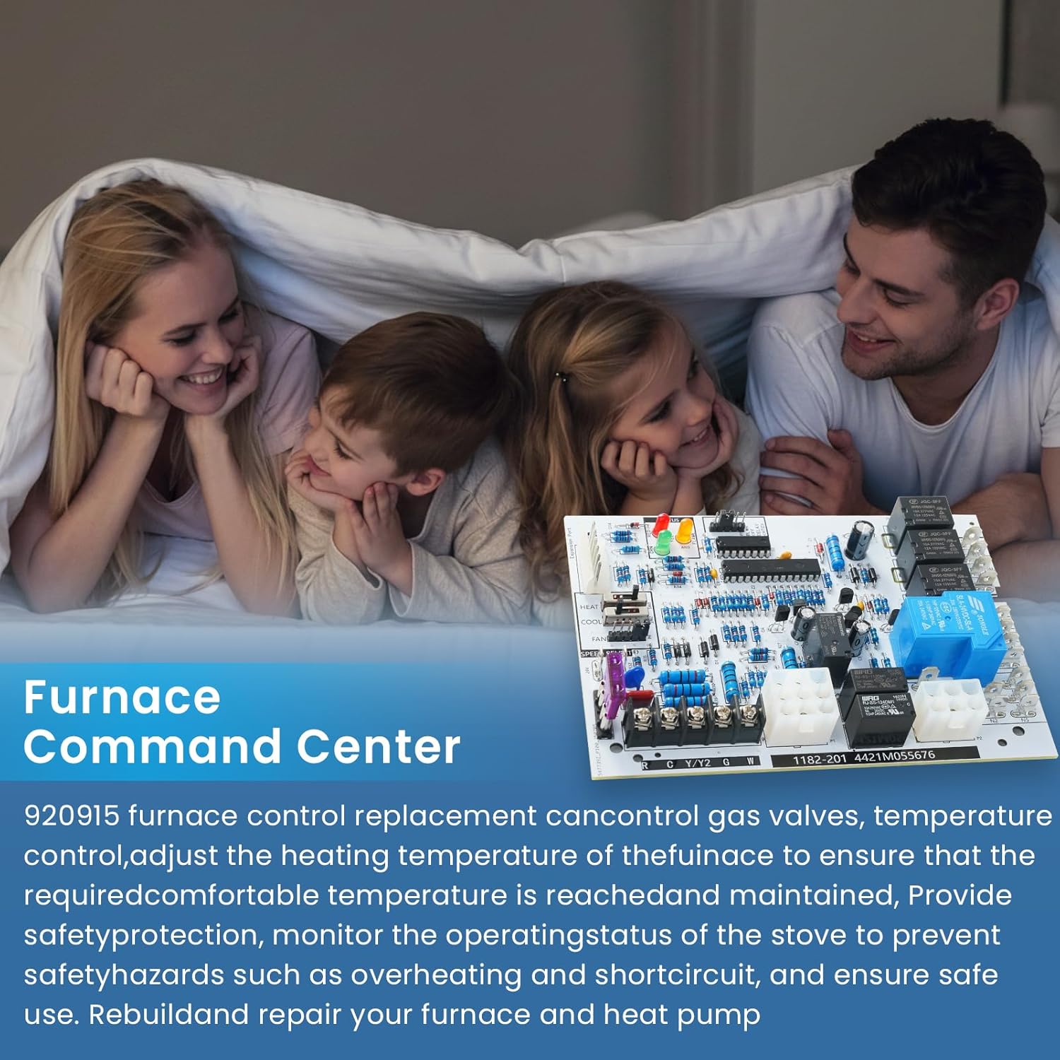 920915 Furnace Control Board - Direct Replacement for Nordyne 624742 624844 624690 904840 and 1182-201 - Single-Stage Gas Furnace, Compatible with Intertherm, Miller, Tappan, Frigidaire, Gibson