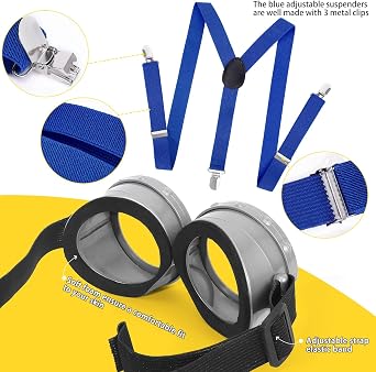 HEYFIZZ 4 Pcs Adult Halloween Costume Accessories, Group Costume Men Women