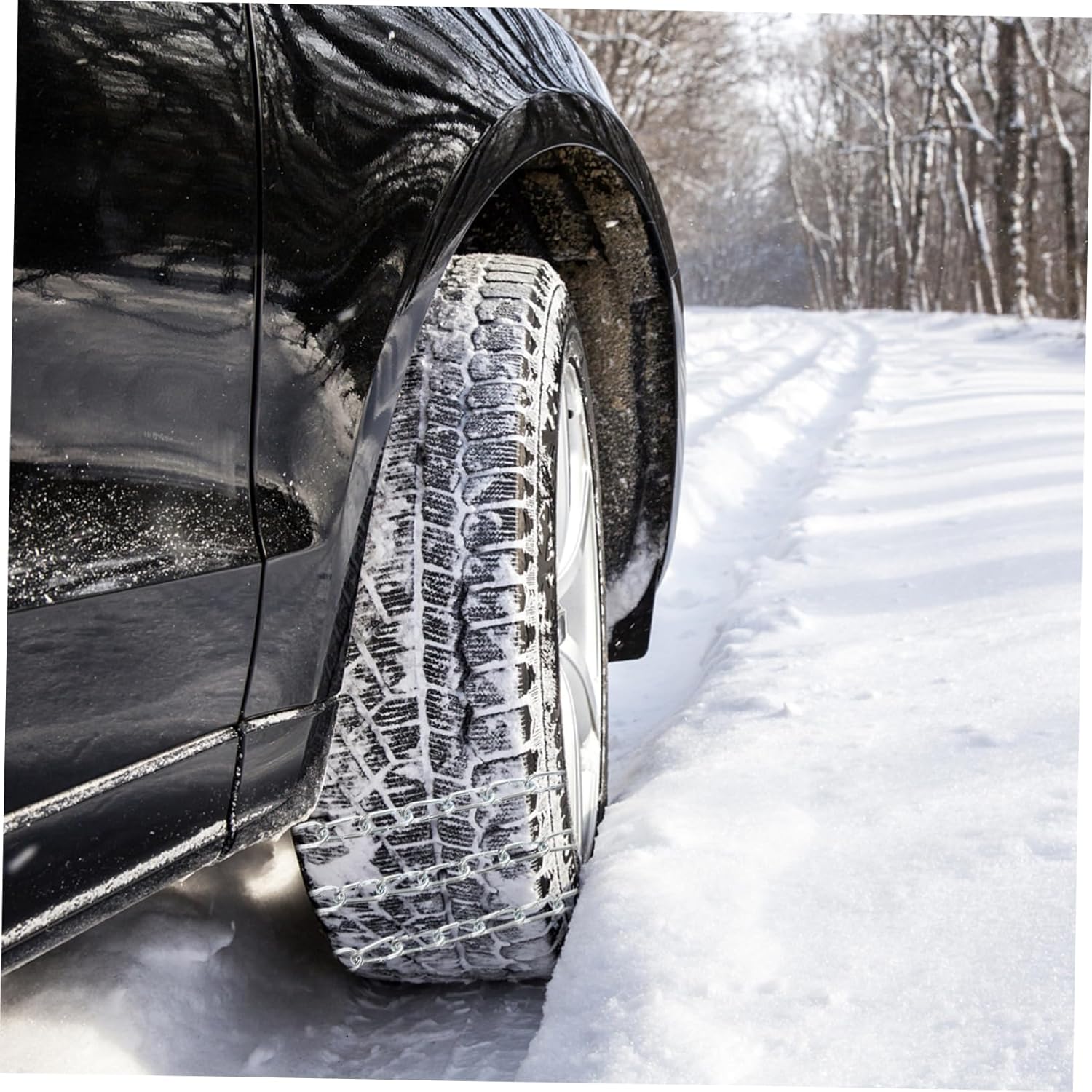 Toyvian 8pcs Tire Skid Chain Snow Chains for Car High Durability and Low Noise Performance
