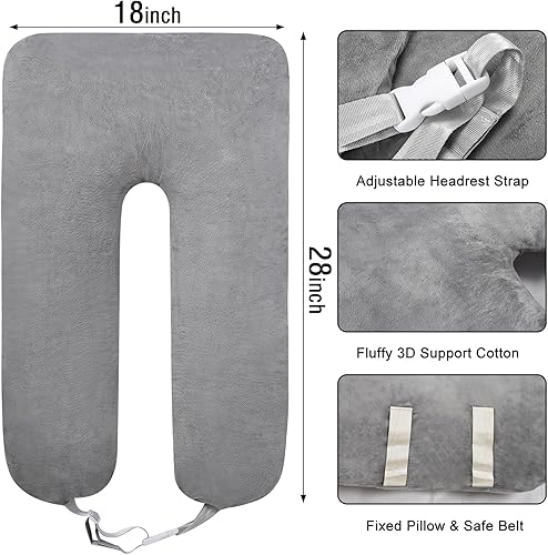 Miniatura 4 de Almohada de viaje para niños, almohada de automóvil para niños, almohada de automóvil para niños, almohadas cómodas para viajes largos o viajes por