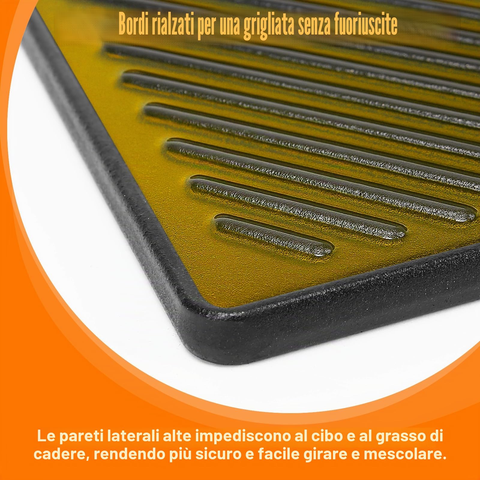 Denmay 13191 Bbq Piastra per 2 Fuochi Landmann EMAILLEE Triton, Piastra in Ghisa Piastra per Barbecue a Gas Uova Carne Frittura Piastra Barbecue