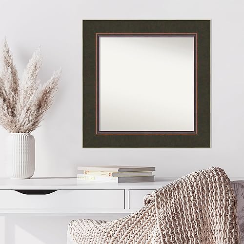 Miniatura 5 de Amanti Art Espejo personalizado, espejo de baño de bronce Milano, espejo de pared o espejo de tocador de baño sobre el fregadero (26.5 x 26.5