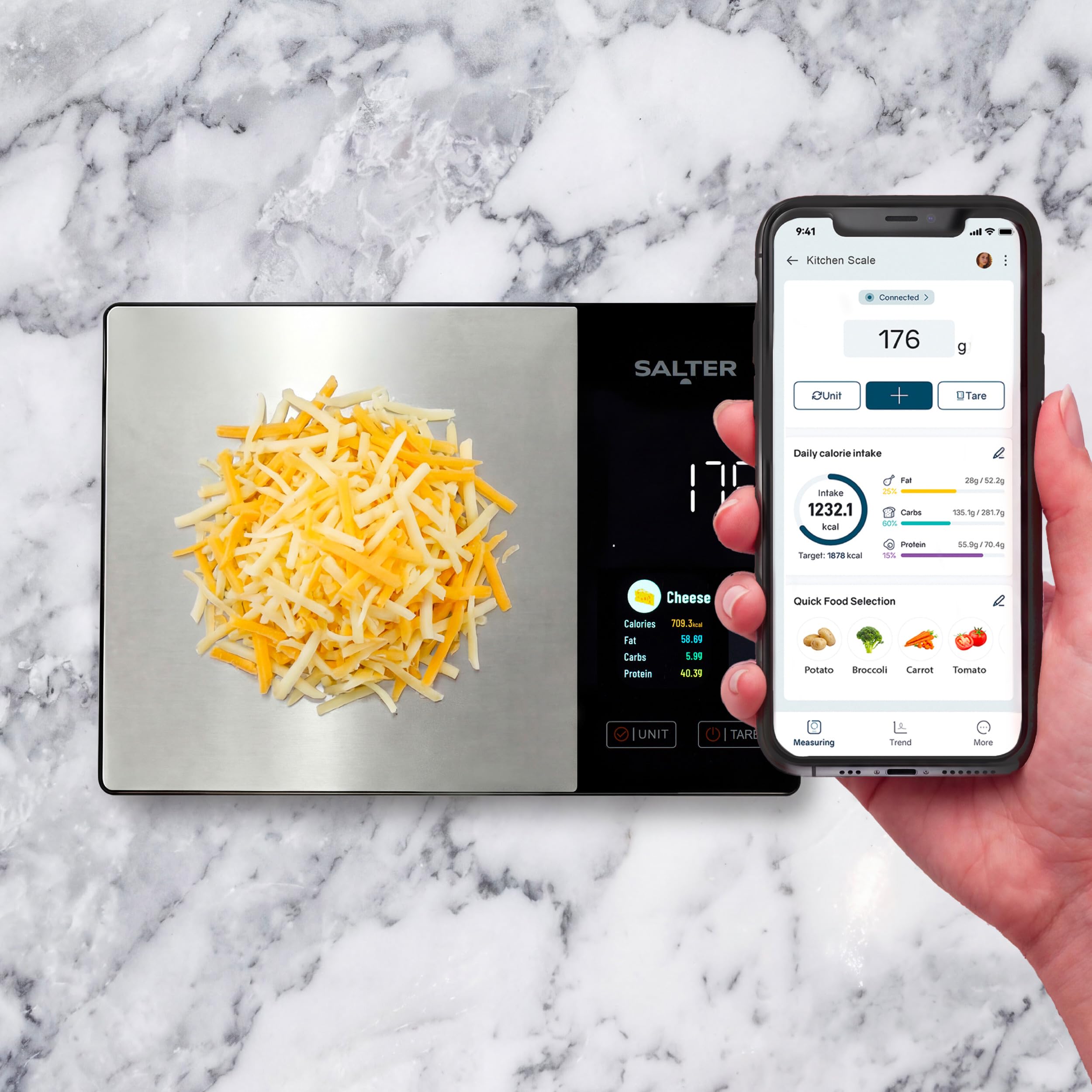 Salter Balance Nährwert-Küchenwaage 5 kg, Bluetooth-App