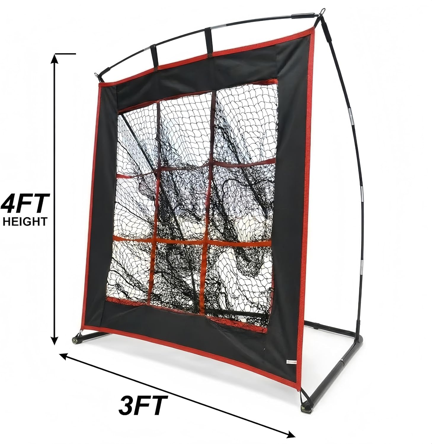 PGL 9 Hole Pitching Net - 3 x 4 ft Pitching Net for Hitting Practice - Baseball Softball Pitching Target Net with Strike Zone - Portable Training Equipment for Youngs Adults and Team Coaches