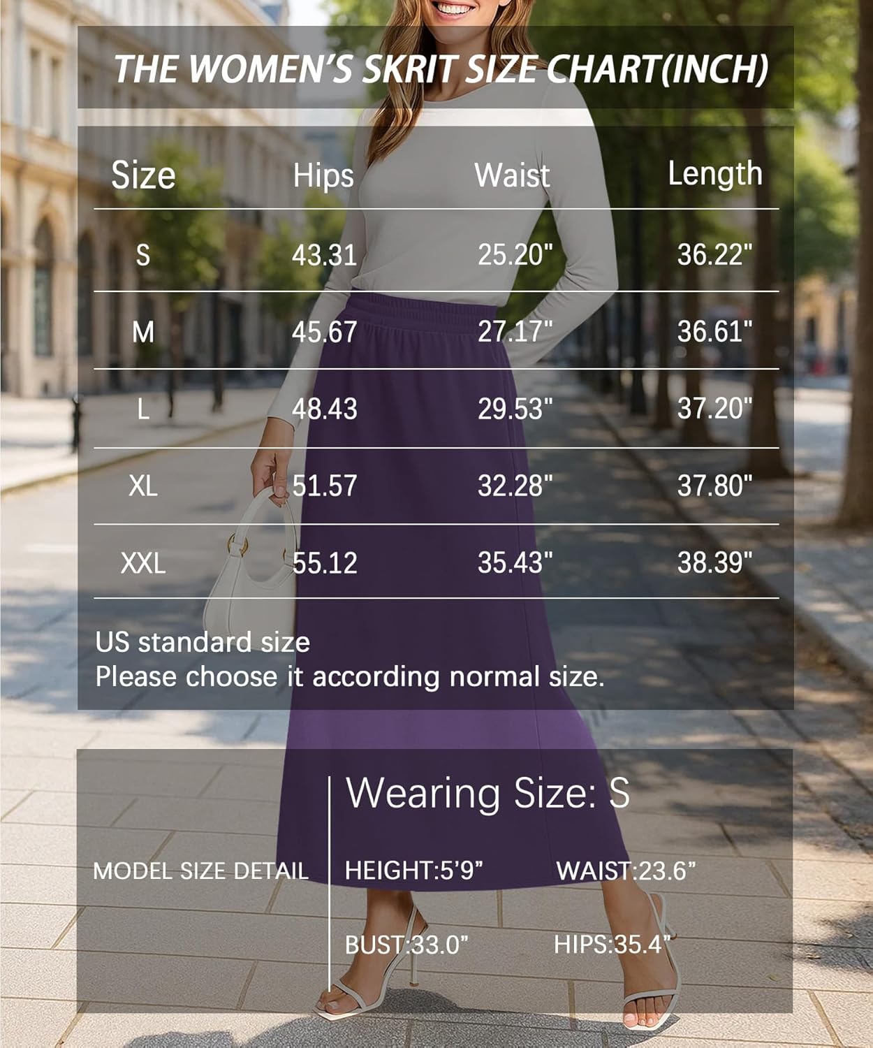 Women's Flowy Maxi Skirts Elastic High Waisted Casual A-Line Long Skirt with Pockets 2026 Trendy - Image 5