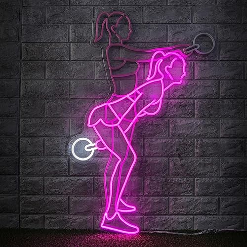 Miniatura 1 de DFlux Letrero de neón de gimnasio para ejercicio, luz LED de neón para gimnasio, luz de neón para club, movimiento en sentadillas, decoración de
