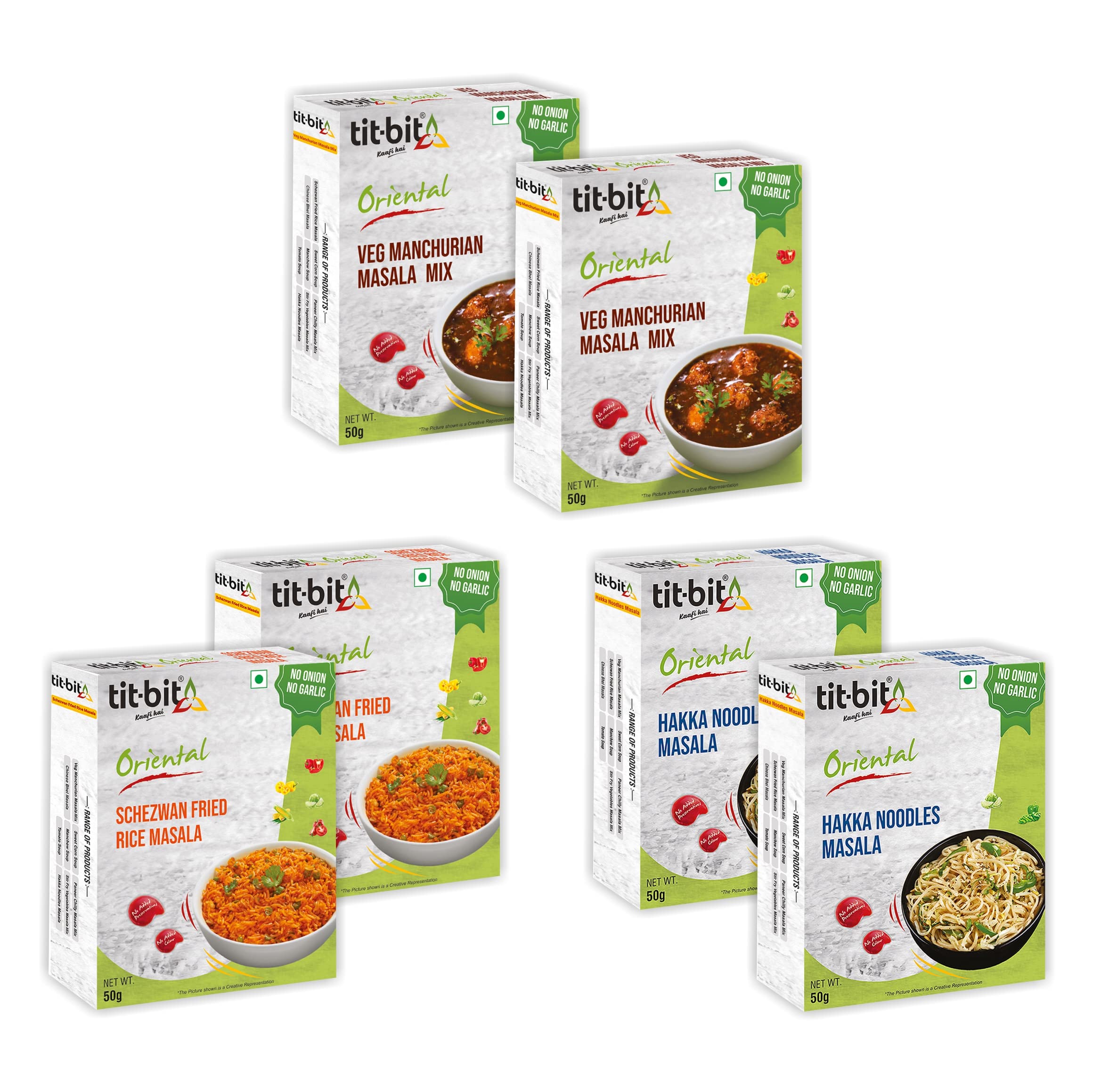 Tit-Bit – Chinese Masala Combo | Fried Rice Masala | Noodles Masala | Manchurian Masala | Pack Of 6 (Each flavors 2 packets of 50g) (B07WGYB9M2) Amazon Price History, Amazon Price Tracker