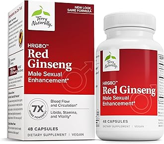 Terry Naturally Male Sexual Health - Dietary Supplement to Support Healthy Blood Flow & Circulation - Herbal Supplement with Korean Red Ginseng - Supplement for Men to Aid Healthy Energy - 48 Capsules