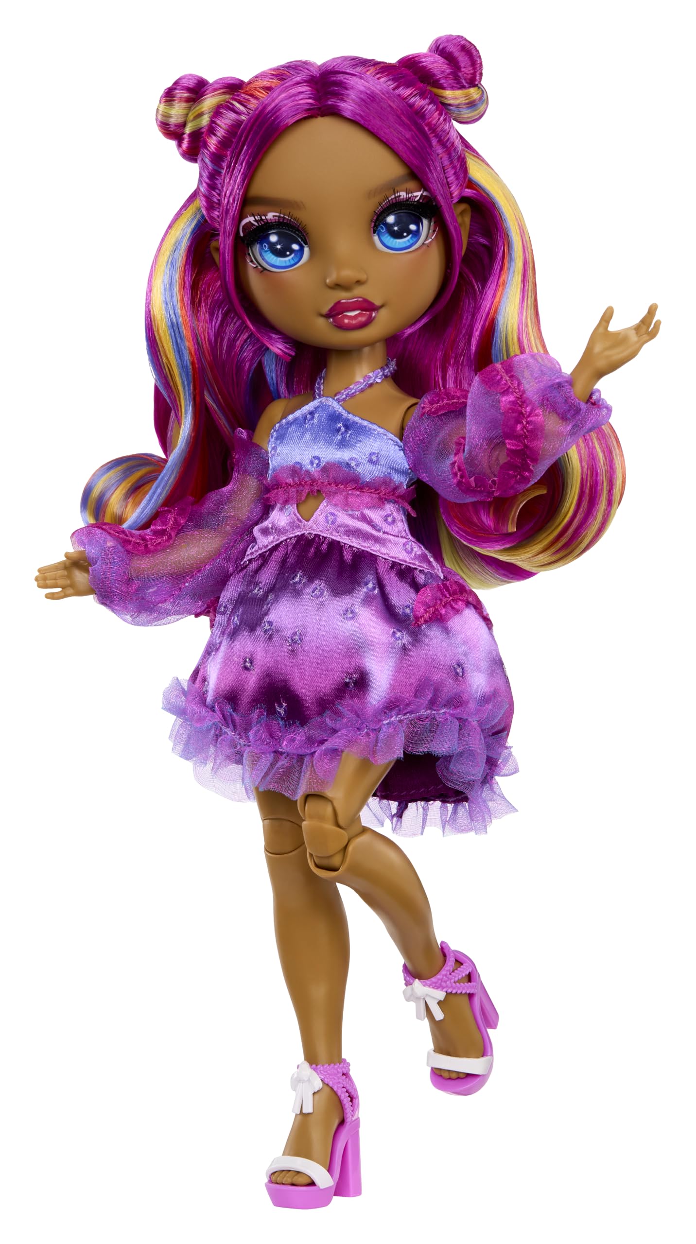 Rainbow High Be Dazzling - Noemie Violette - Bambola fashion viola da 28 cm con decori, gemme scintillanti e accessori per lo styling