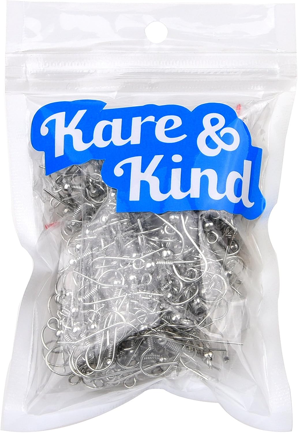 Kare & Kind Earring Hooks - 200 pcs -Surgical Steel - 18 mm Retail Packaging (Gray)