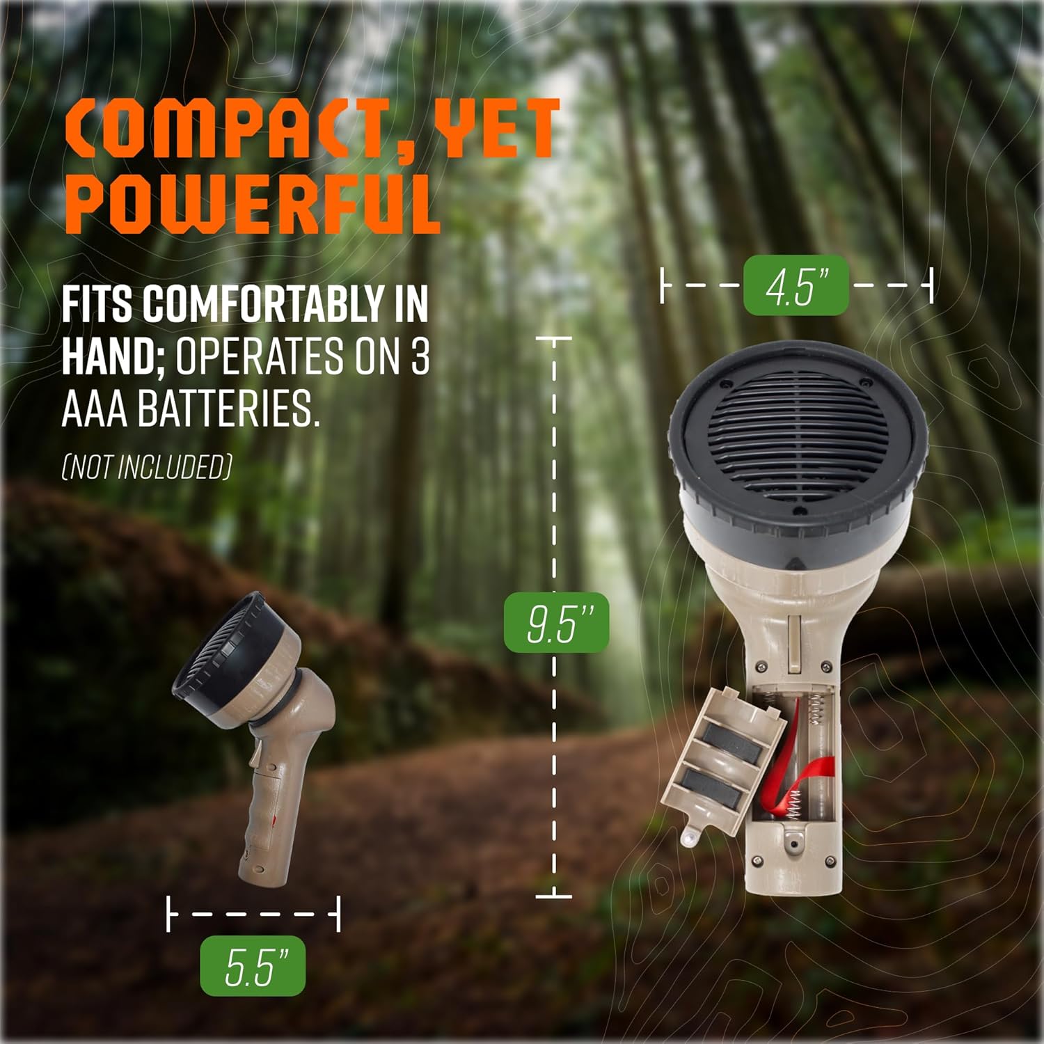 Cass Creek Mega Amp 20X Call, Loudest Handheld Electronic Hunting Caller, 120+ dB Directional Sound, 20 Authentic Calls, Weather-Resistant, Compact and Easy to Carry