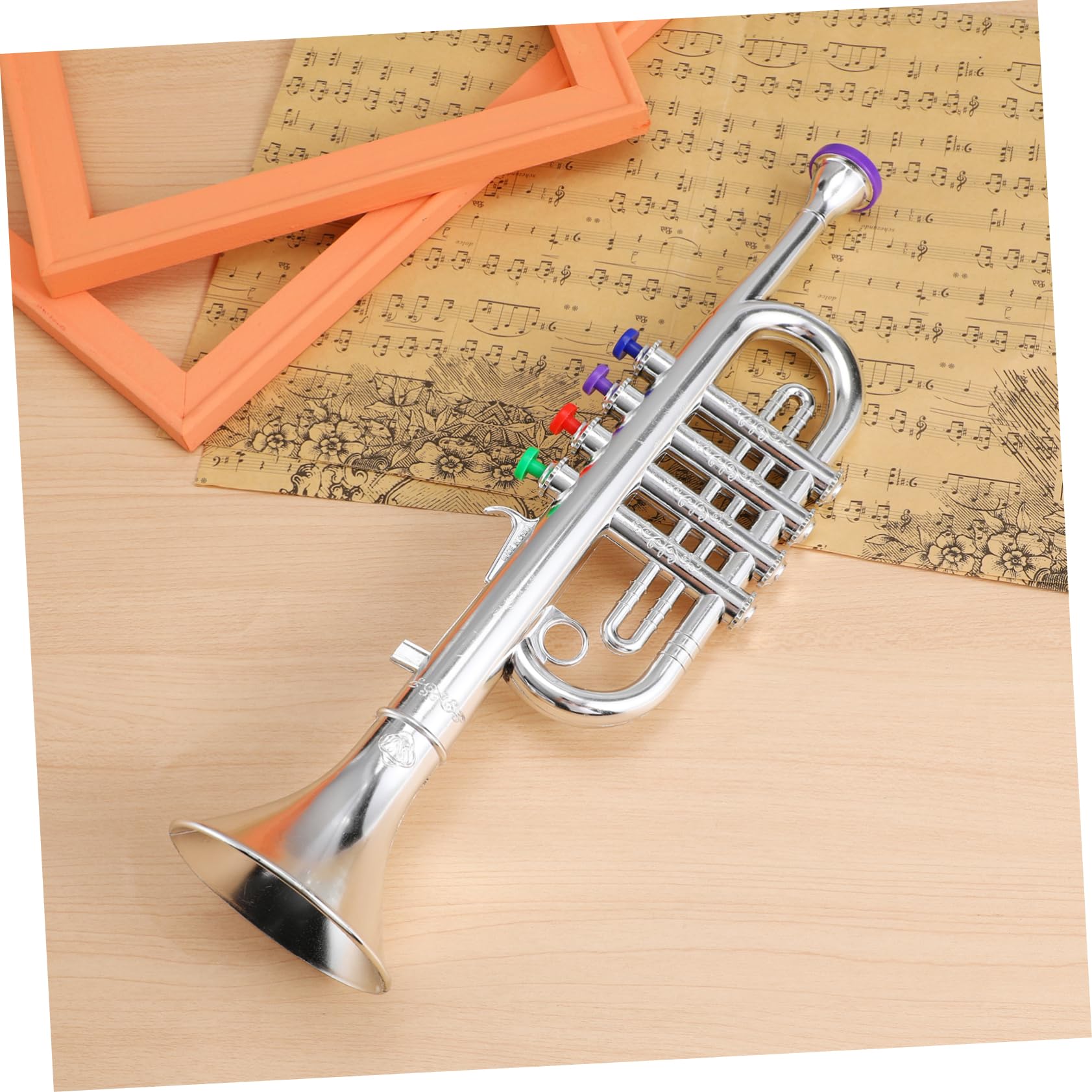 Tromba Giocattolo Argento Cb998 in Plastico, Base per Bambini | Apprendimento Musica, Giocattolo Divertente e Creativo, Confezione Scatola Colorata