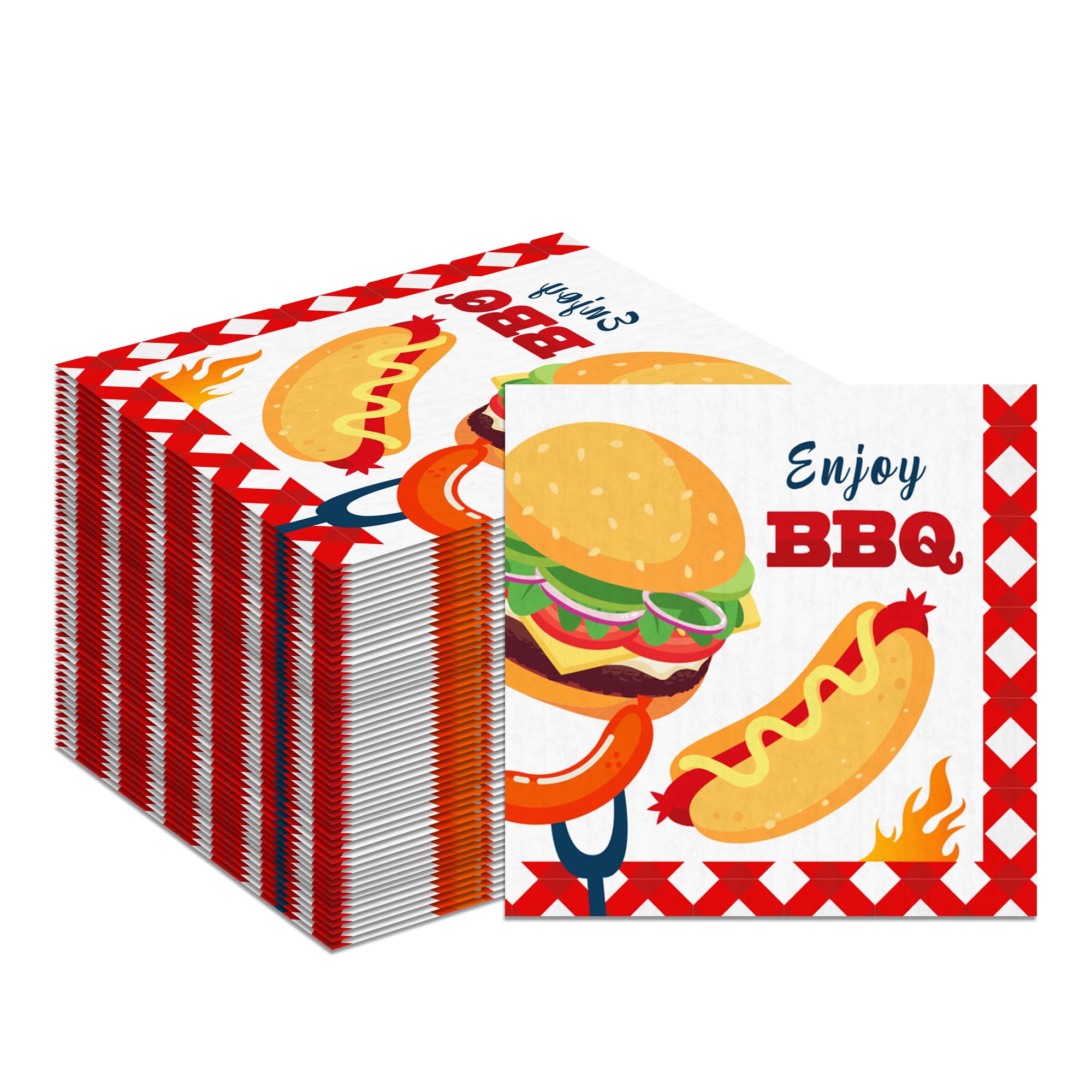 Servilletas para barbacoa con diseño estampado de parrillas 8