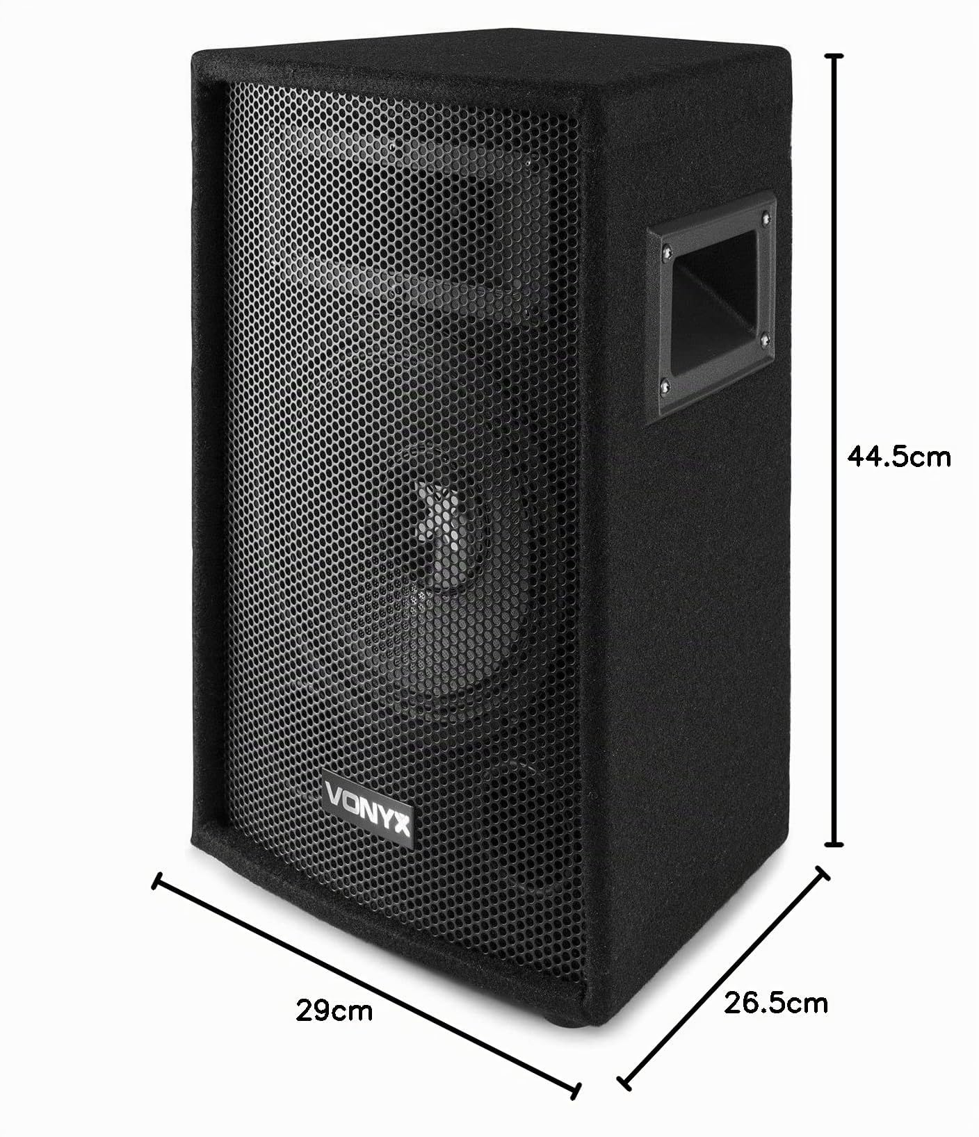Vonyx SL8 PA Lautsprecher Passiv Set, 2X 400 Watt Partyboxen Set, 8 Zoll Passiv, Disco, DJ Party Lautsprecher mit Griffe, Lautsprecherboxen mit Tophat - Schwarz