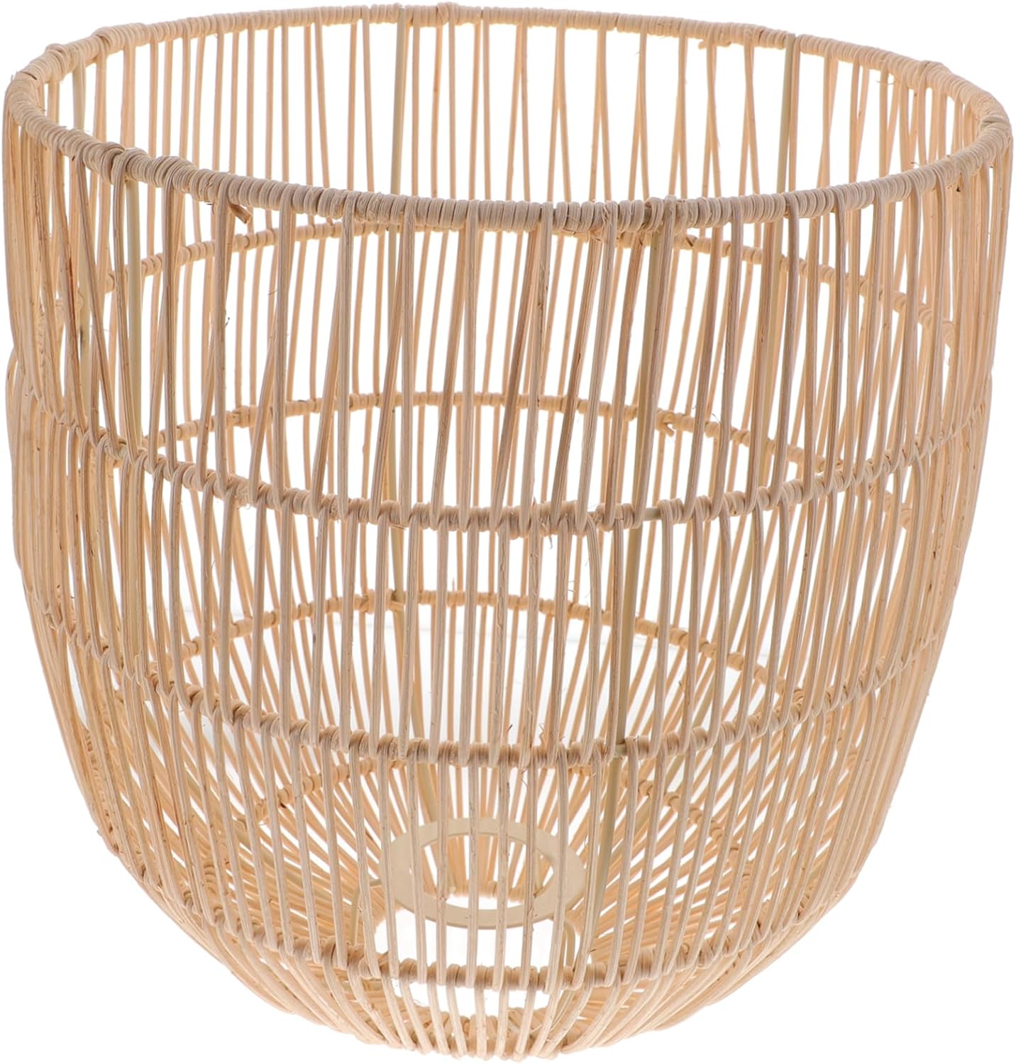 HOMSFOU Woven Rattan Lampshade Ceiling Light Cover Vintage Indoor Pendant Shade for Bedroom Rustic Diffuse Lighting Easy to Install