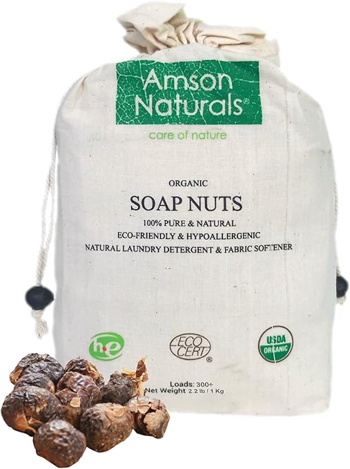 Soap Nuts organic(2.2 lb / 1 Kg / 300 plus Loads) by Amson Naturals