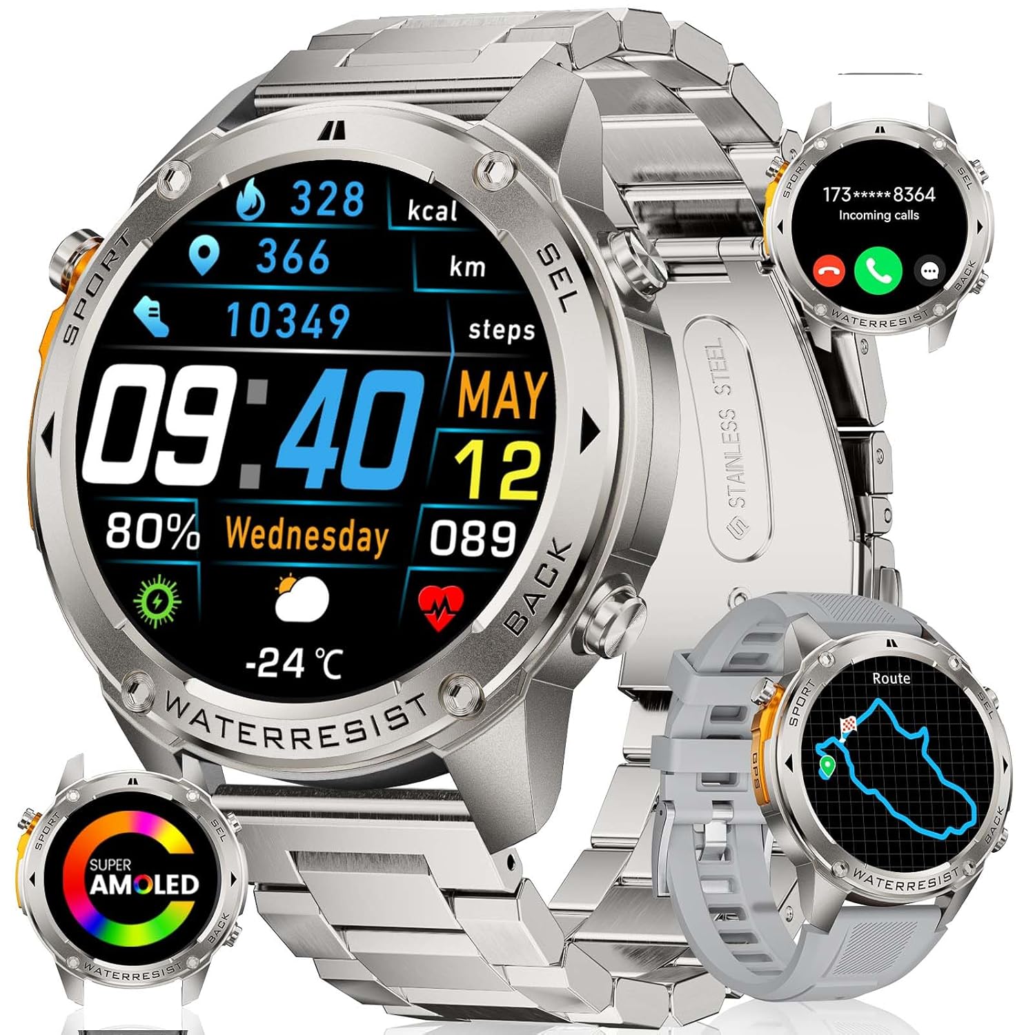 LIGE GPS Military Smart Watch for Men Compass GPS Tracking Watches 170 Sport Modes Fitness Tracker Watch 1