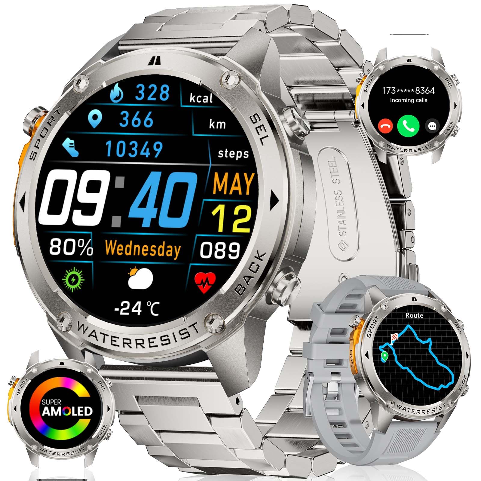 LIGE GPS Military Smart Watch for Men Compass GPS Tracking Watches 170 Sport Modes Fitness Tracker Watch 1