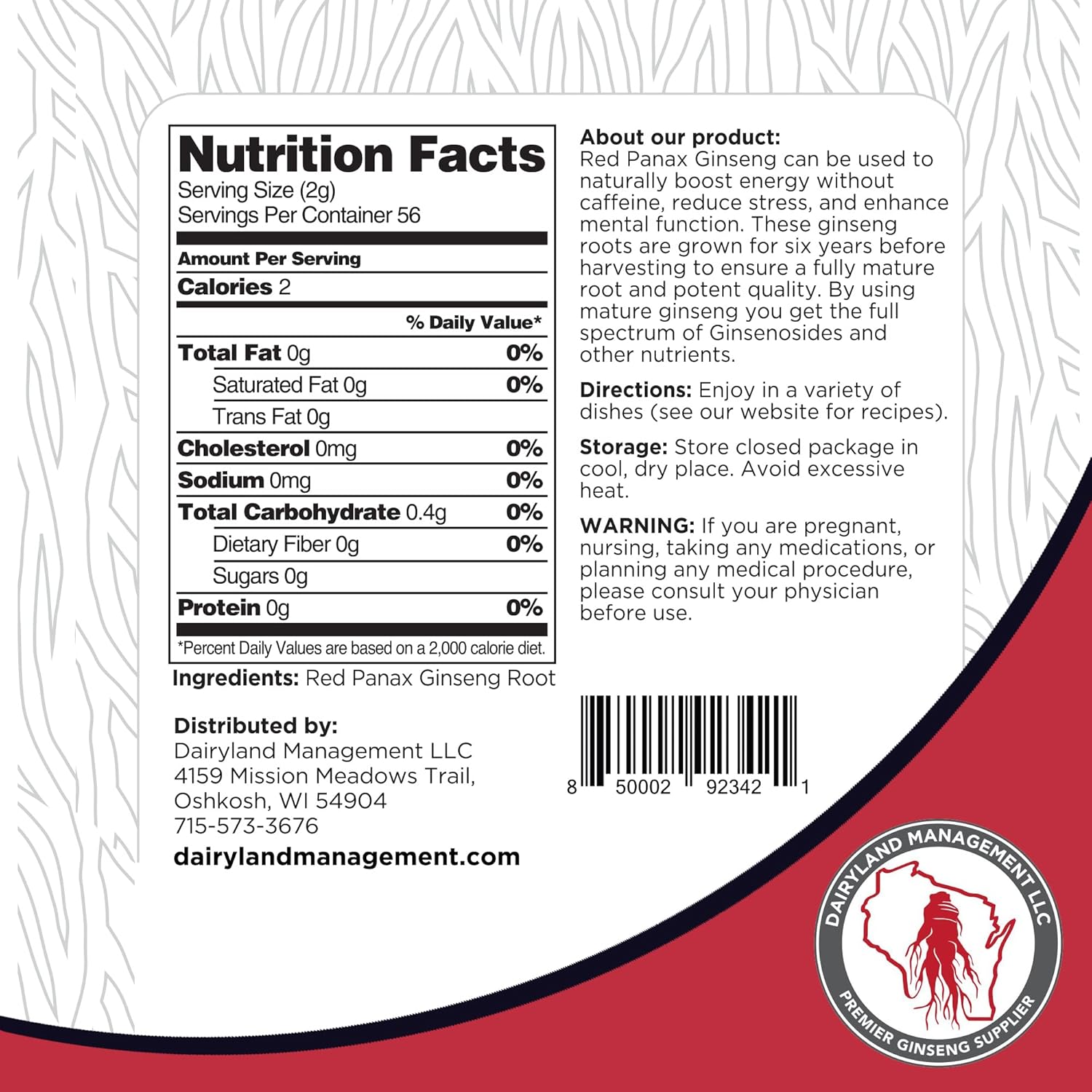 Dairyland Management LLC Red Panax Ginseng Slices - 4 oz Pack Korean Panax Ginseng Slices - Non-GMO, Gluten Free Red Ginseng Root Slices - Use This Herbal Supplement in Soup, Tea, Congee - Image 6