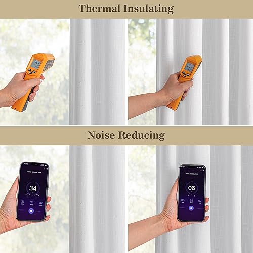 Miniatura 7 de MYSKY HOME White Blackout Curtains 84 inches Long Pinch Pleated Curtains for Living Room Bedroom 100% Room Darkening Black Out Window Drapes with