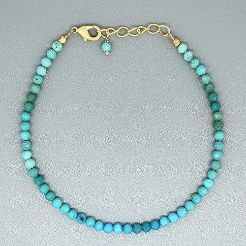 Miniatura 4 de Gempires Pulsera de Cuentas de Piedras Preciosas Naturales Ligera Joyería de Cristal Hecha a Mano Hipoalergénica de 8 Pulgadas Chapada en Oro