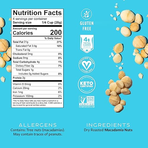 Miniatura 7 de Nueces de macadamia tostadas en seco bolsa de 25 onzas Mauna Loa