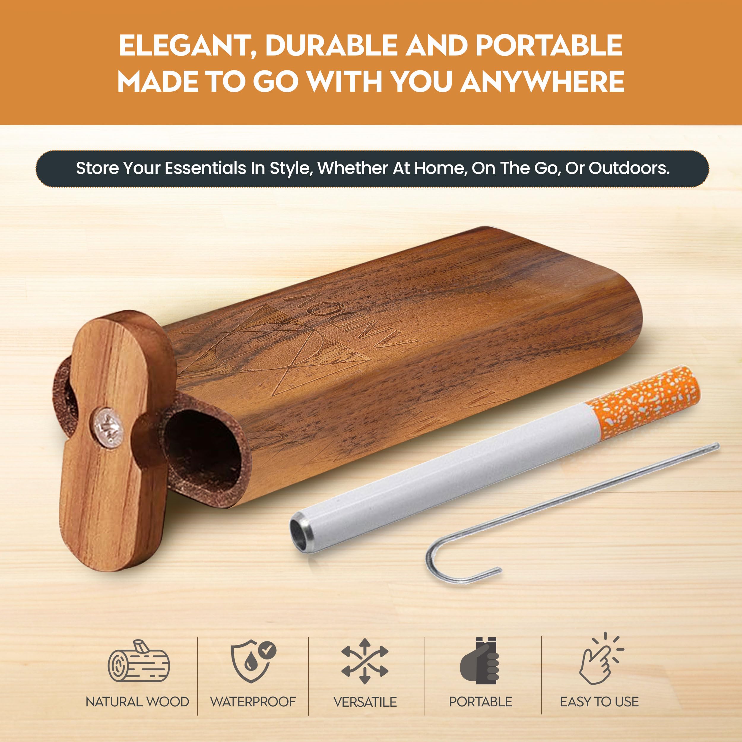 One Hitter Pipe Box Dugout Smoking Accessories Gift Set Tobacco Herbs &  others Clear Reusable with Lid and Free Cleaner Stick : Amazon.ie