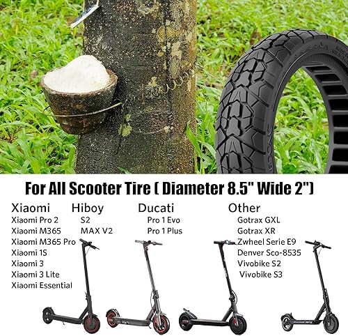 Miniatura 4 de Neumático todoterreno de 8.5 x 2 pulgadas, compatible con Mijia Xiaomi m365 Pro/GoTrax GXL V2/XR y más (negro, 1 unidad)