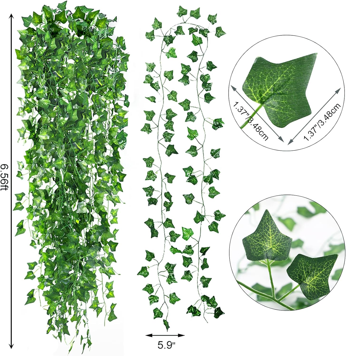 CEWOR 72 Pack 474ft Fake Vines with Leaves for Bedroom Artificial Ivy Garland Fake Ivy Leaves Artificial Greenery Garlands Hanging Vines for Room Decor Wedding Wall Indoor Outdoor Decoration