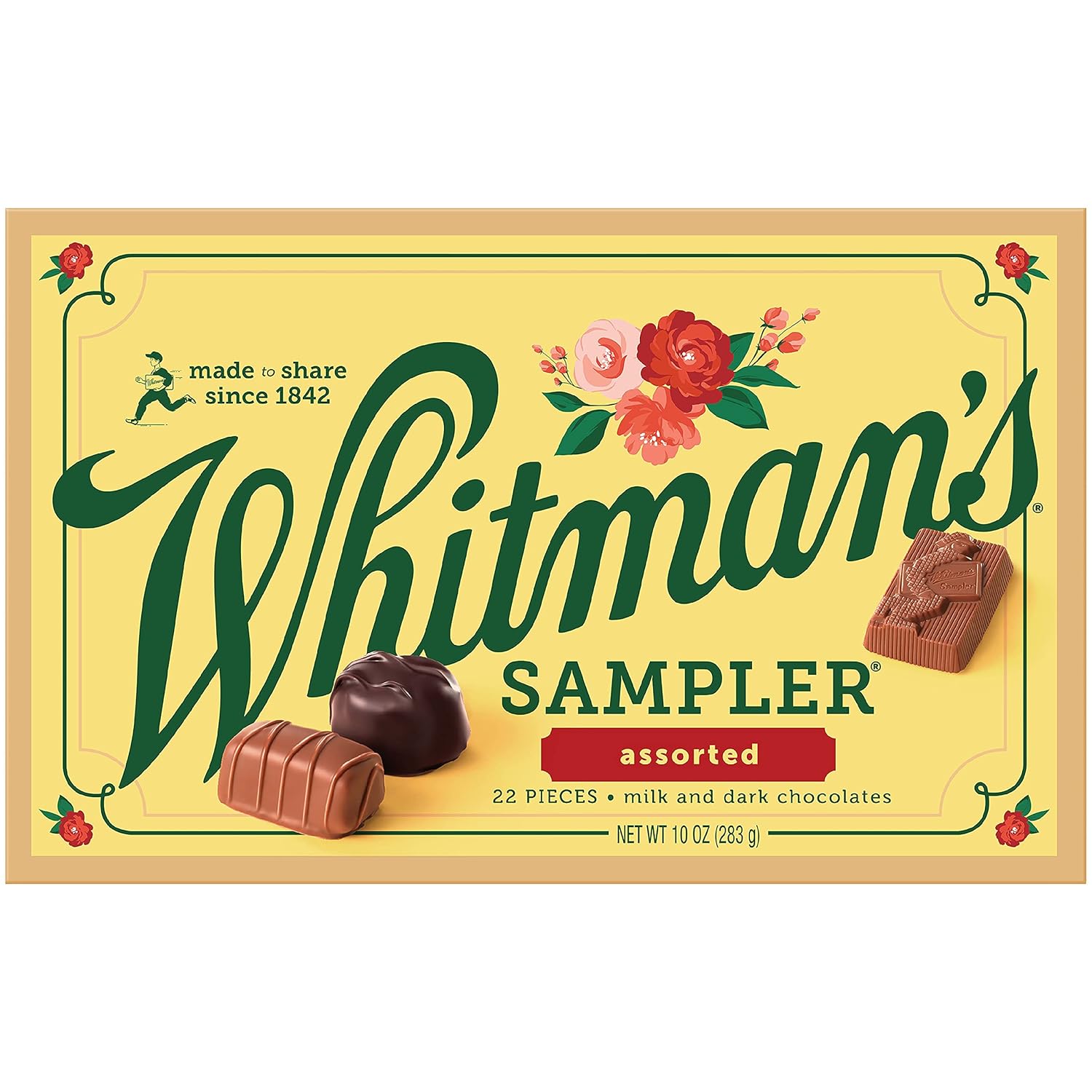 WHITMAN'S SAMPLER Assorted Milk & Dark Chocolate Candy Gift Box, 10 oz. 10 Ounce (Pack of 1)