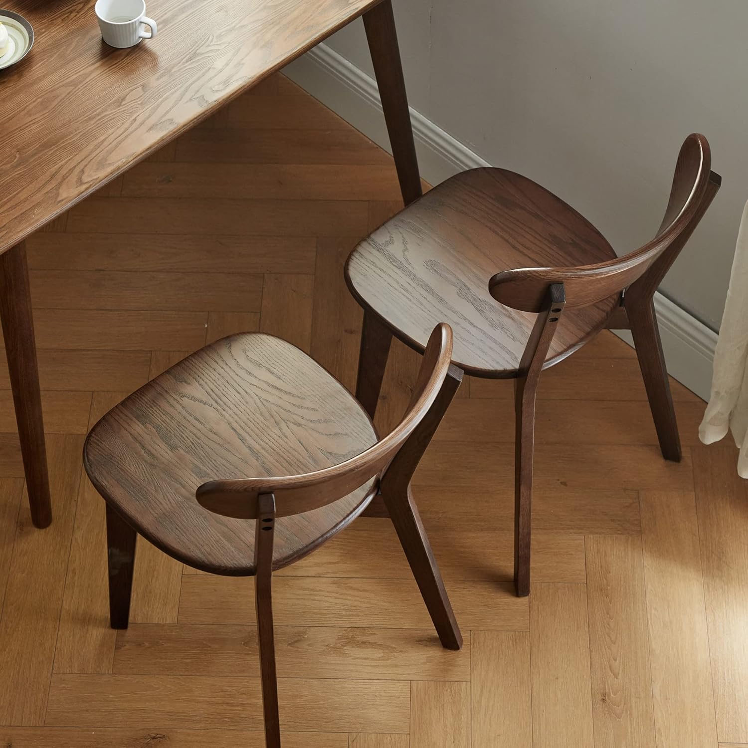 Amazon.com - HomSof 2 Pieces 100% Solid Wood Dining Chair FAS Grade Oak ...