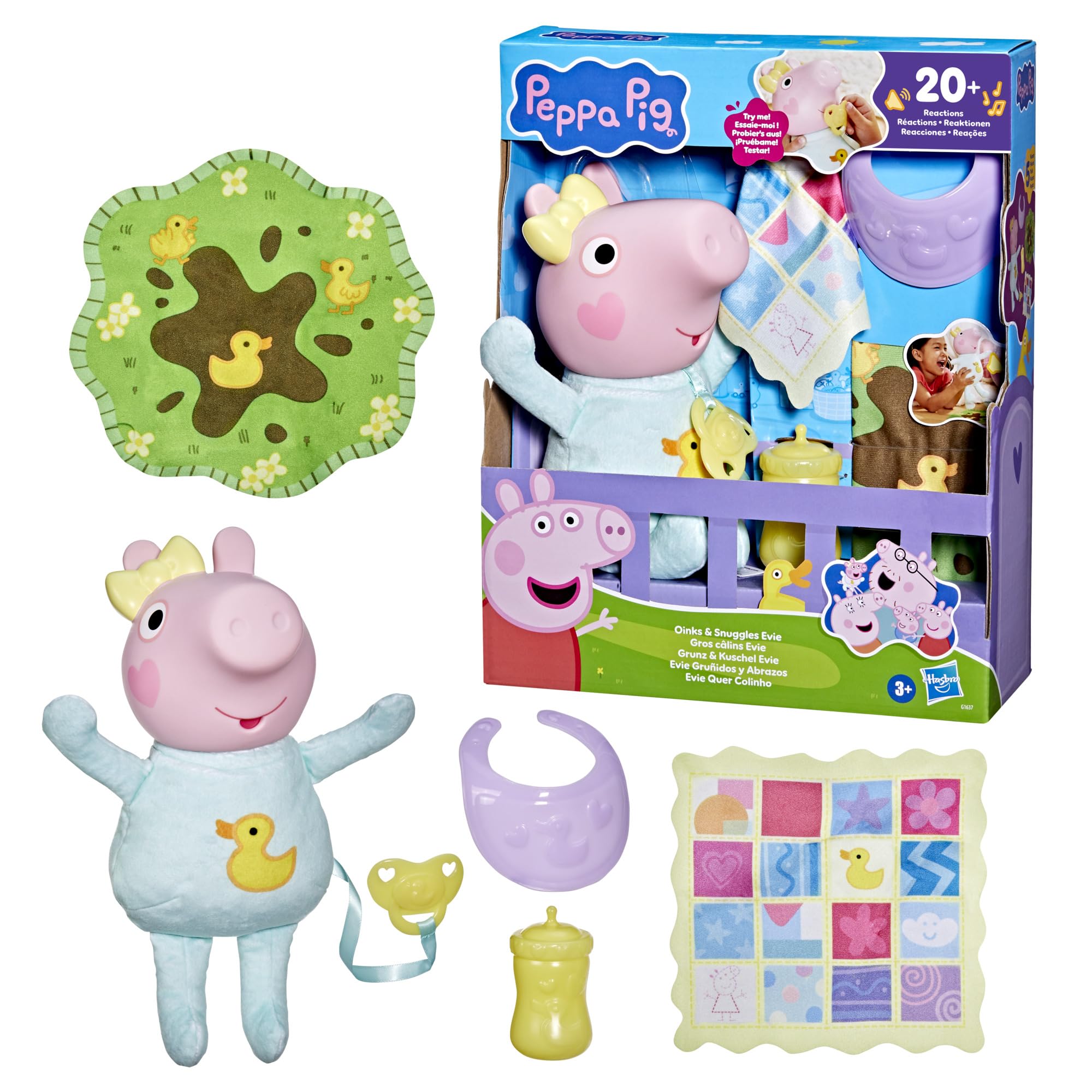 Peppa Pig Interaktywna Lalka Świnka Peppa Chrumkanie i Przytulanie Evie
