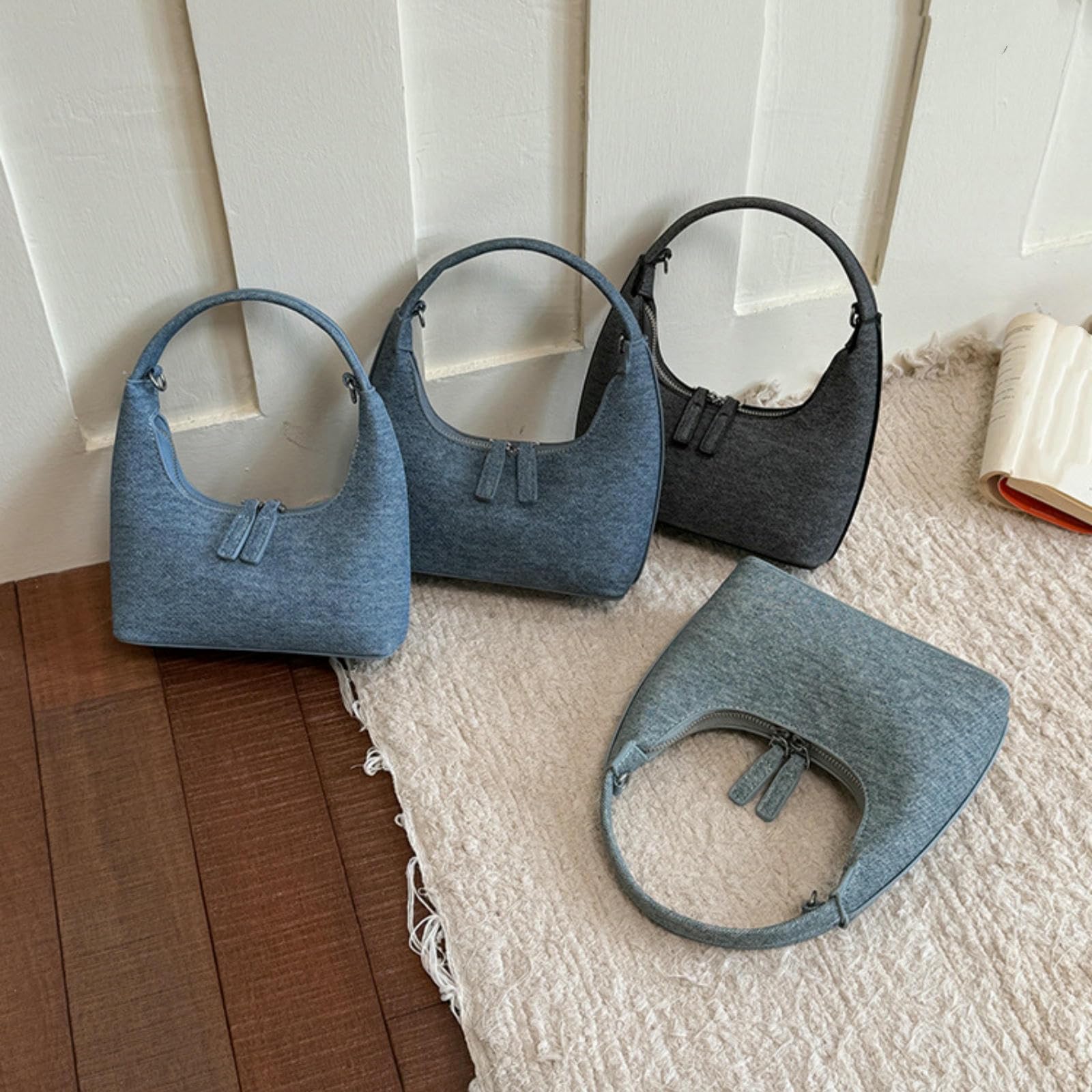 Borse da Donna Borsa A Tracolla/A Spalla da Donna in Denim Stile retrò, Casual, con Tracolla Regolabile.