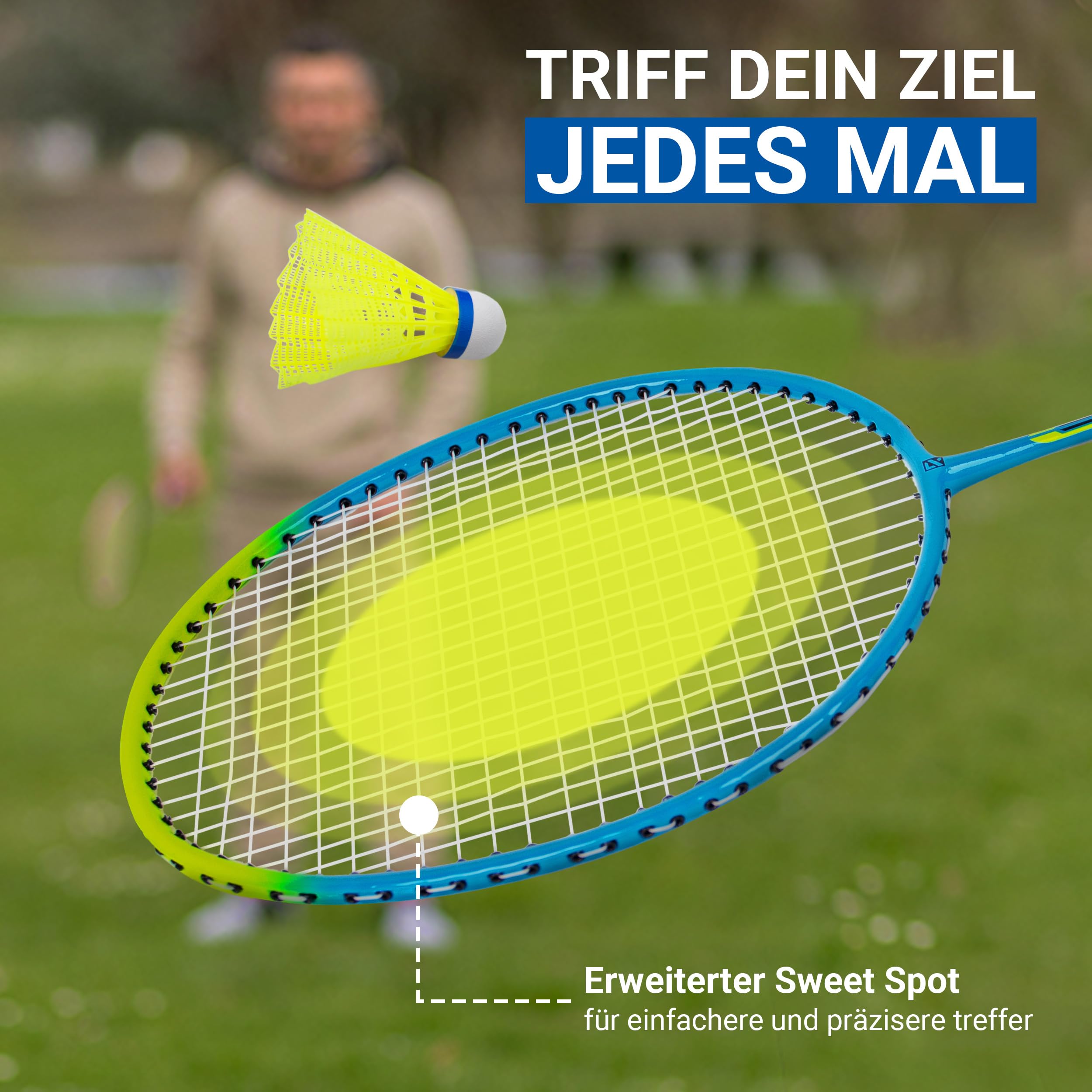 Redfield Badminton Schläger Set, enthält 2 Badmintonschläger, 2 Federbälle, Trage Tasche, 2 Griffband, Federball Set für 2 Spieler, fur Sport und Unterhaltung