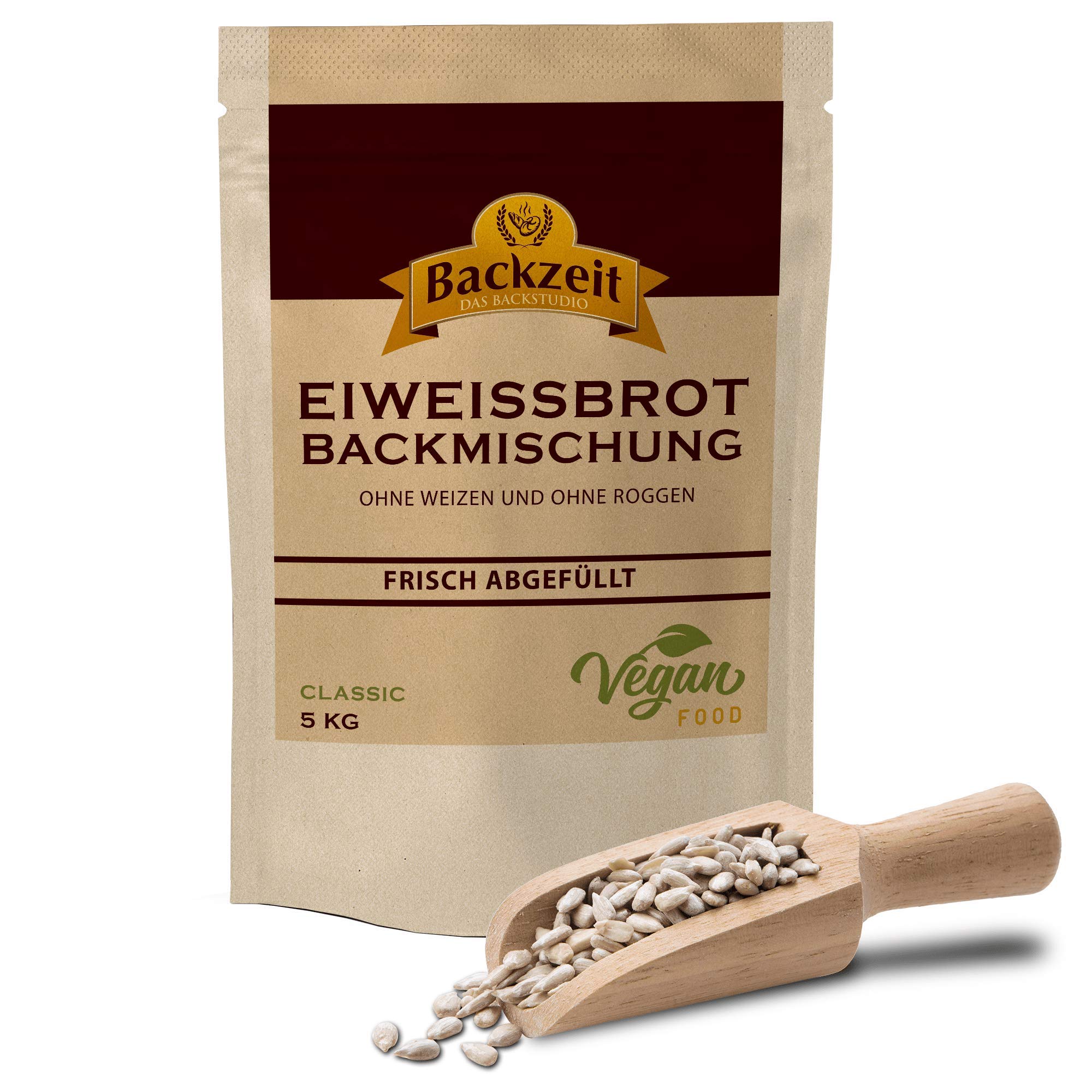Brothers Eiweißbrot Backmischung Classic, 5 kg XXL Vorratspackung ergibt 9 kg Teig, ohne Weizenmehl, Roggenmehl, in Deutschland hergestelltes Diabetikerbrot mit 90% weniger Kohlenhydraten als Brot