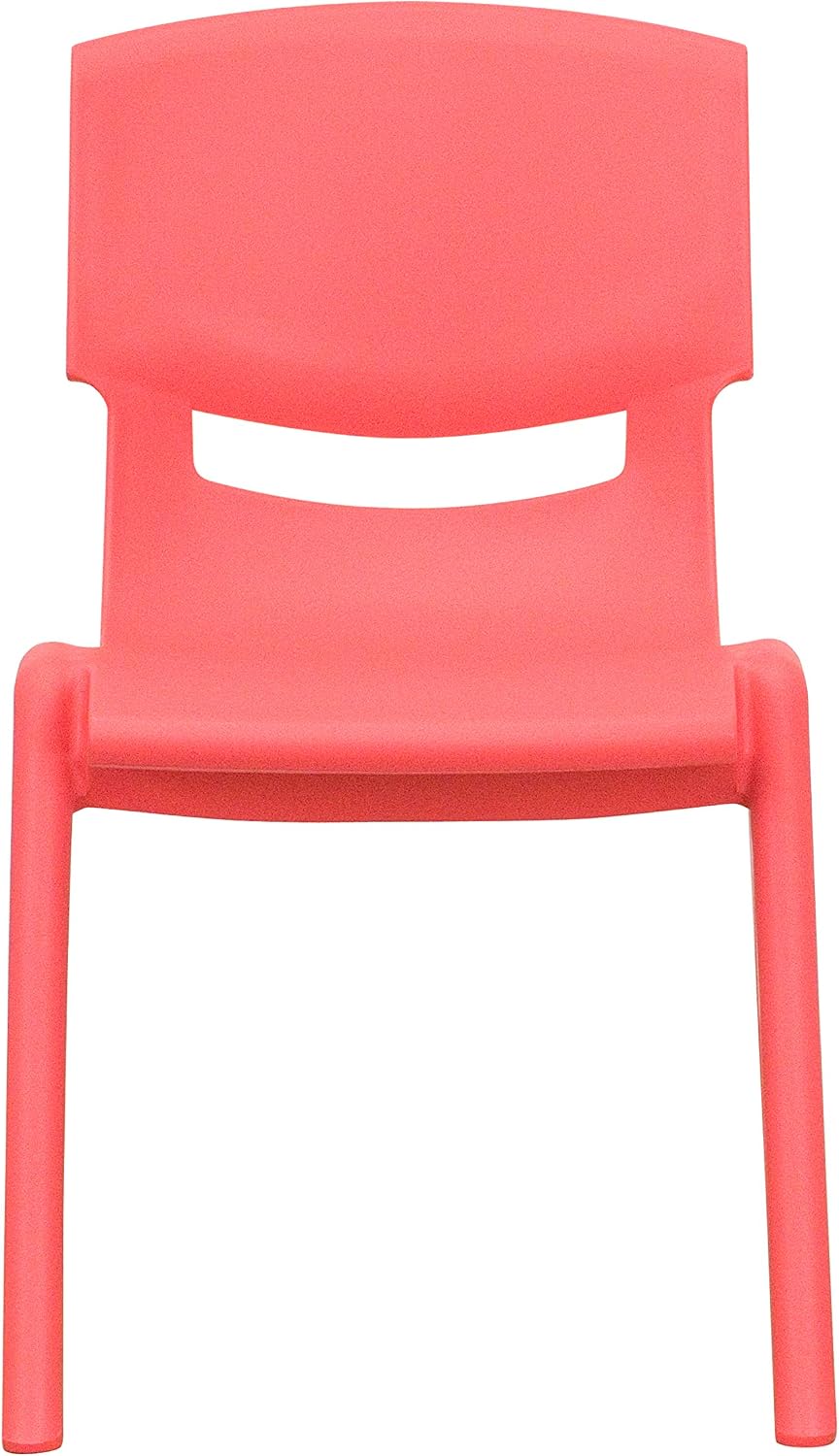 Flash Furniture Whitney 2 Pack Red Plastic Stackable School Chair with 12" Seat Height