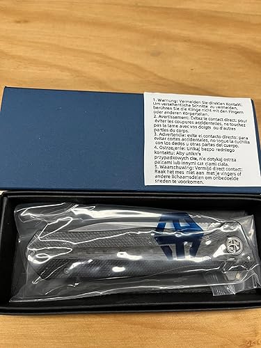 Miniatura 7 de Petrified fish PF818, hoja D2 de 3.54 pulgadas, mango G10 de 3.67oz (fibra de carbono con mango G10, satén)