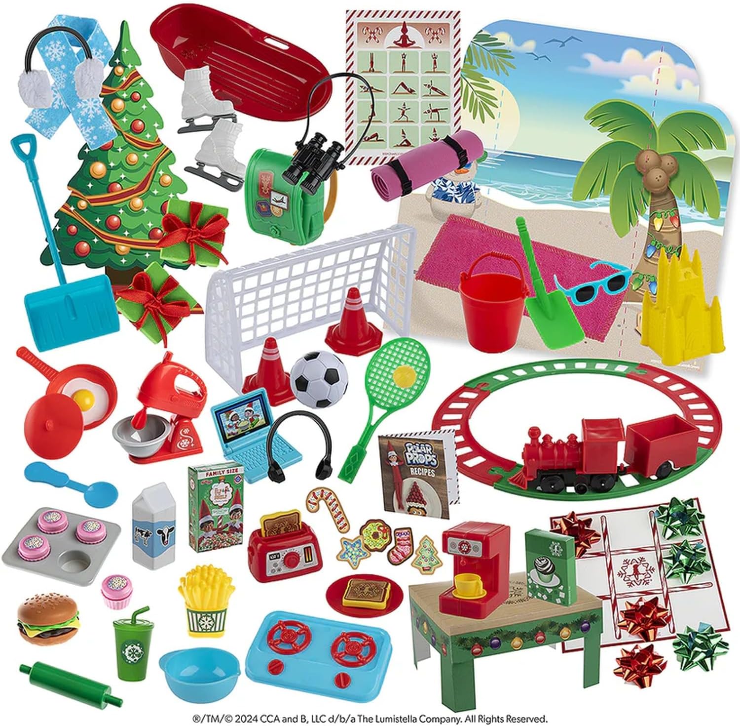 The Elf on The Shelf Set of 2: Polar Props™ 24-Day Ultimate Elf Ideas Kit and Santa's North Pole Friends Activity Book
