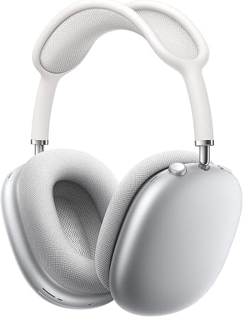 Apple AirPods Max Wireless Over-Ear Headphones, Active Noise Cancelling, Transparency Mode, Personalized Spatial Audio, Dolby Atmos, Bluetooth Headphones for iPhone Silver