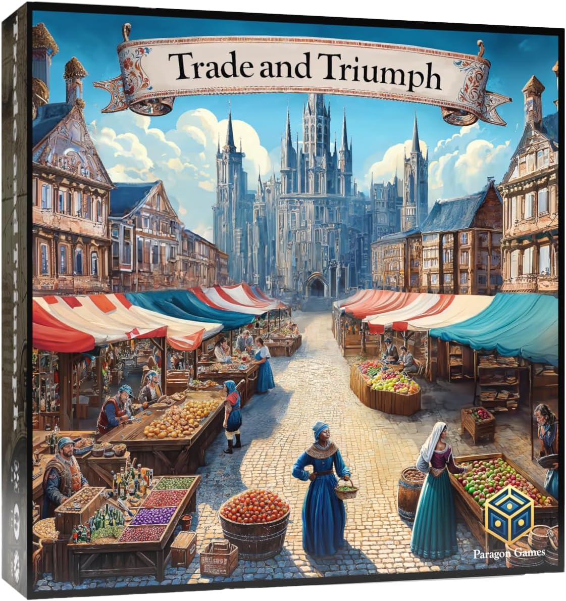 Juego de mesa de estrategia para adultos y familias | Juego de comercio medieval fácil de aprender | Comercio y triunfo de Paragon Games | 2-4 jugadores, mayores de 13 años, 60-90 min