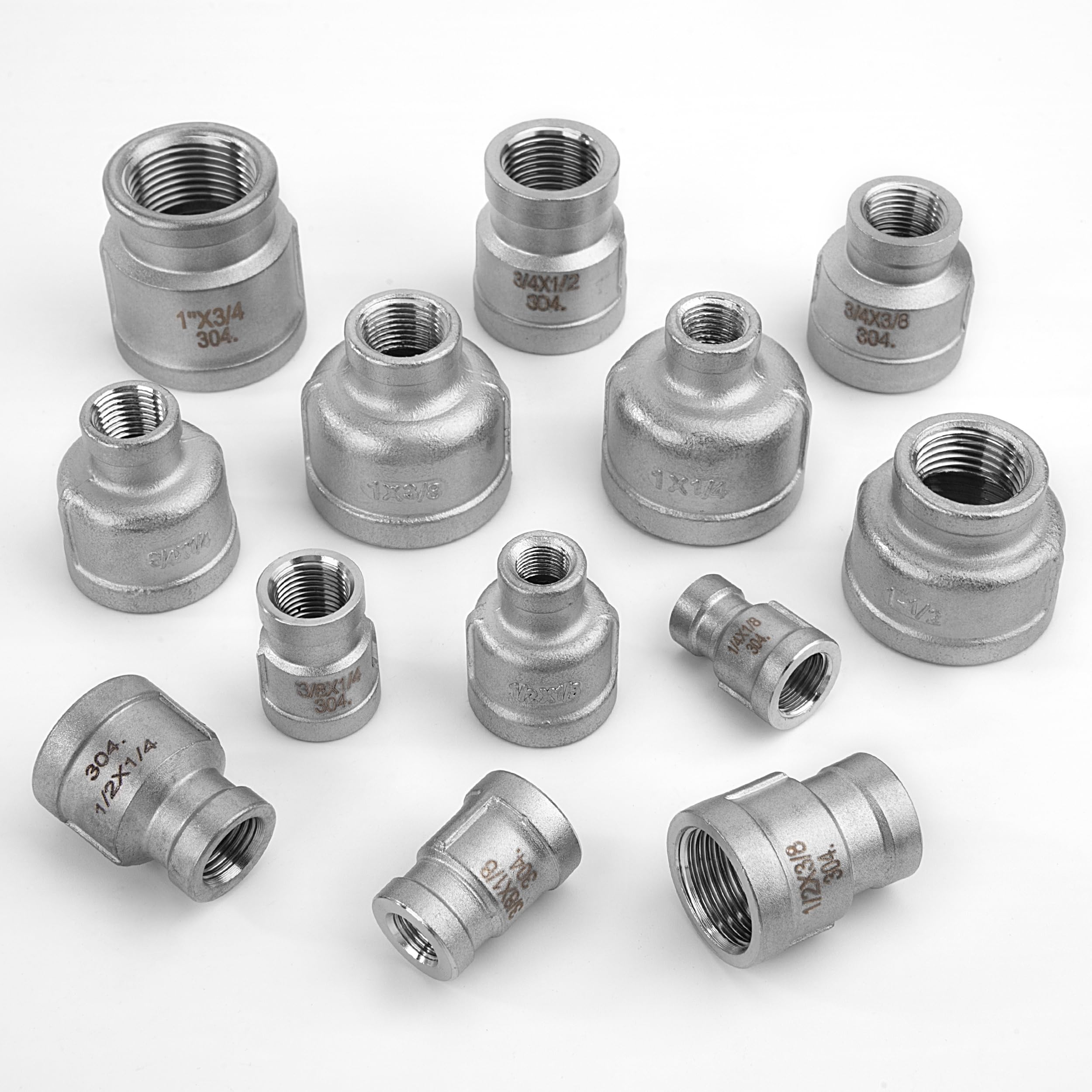 10 Raccordi In Acciaio Inox 304 Per Tubo 1″ NPT Femmina – Pressofusi, Filettati, Nuovi